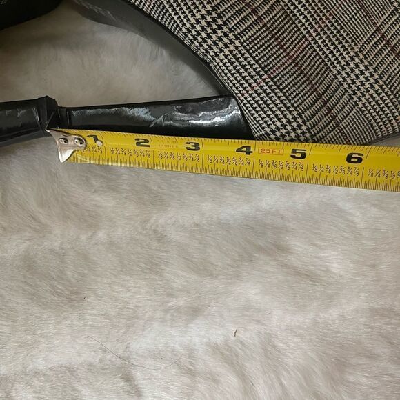 Michael Antonio Black,White &Red plaid fabric lace up boots, black trim SZ7.5 - Picture 6 of 12